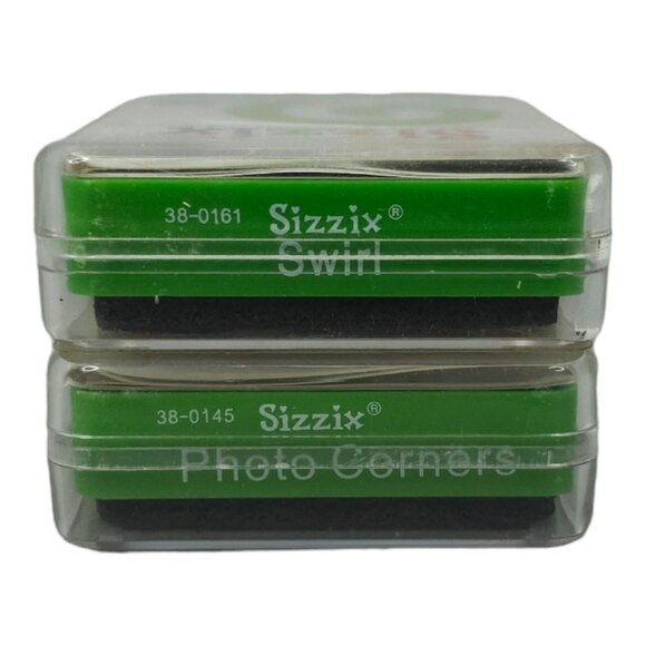 Sizzix Originals Small Green Die Lot 38-0161 Swirl 38-0145 Photo Corner Crafting - Picture 9 of 10